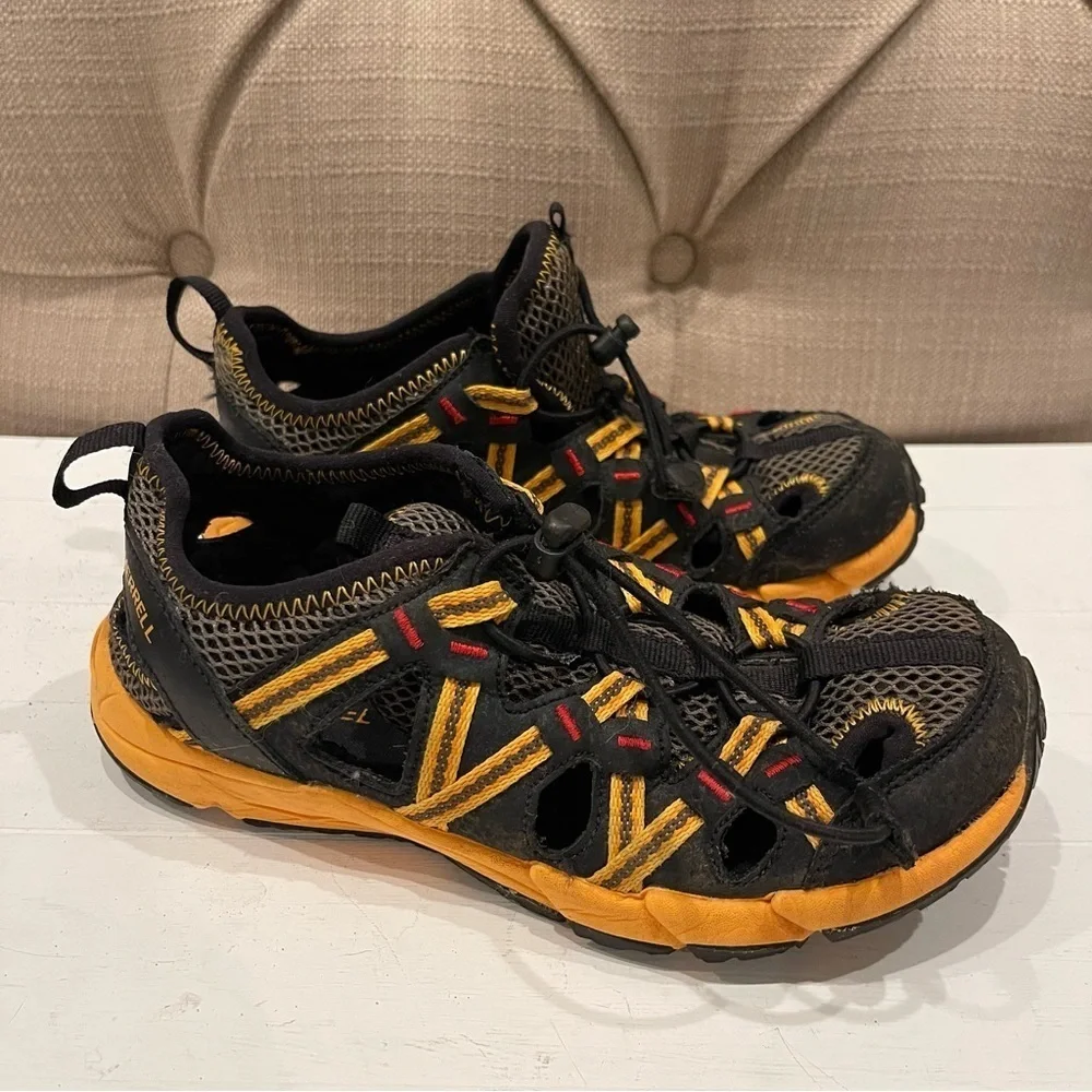 Merrell Water Sandals Kids 2M Hydro Choprock Black Yellow waterproof Hiking